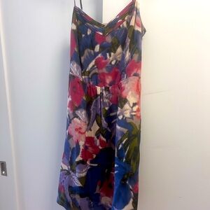 Silk watercolor floral dress from Anthropologie